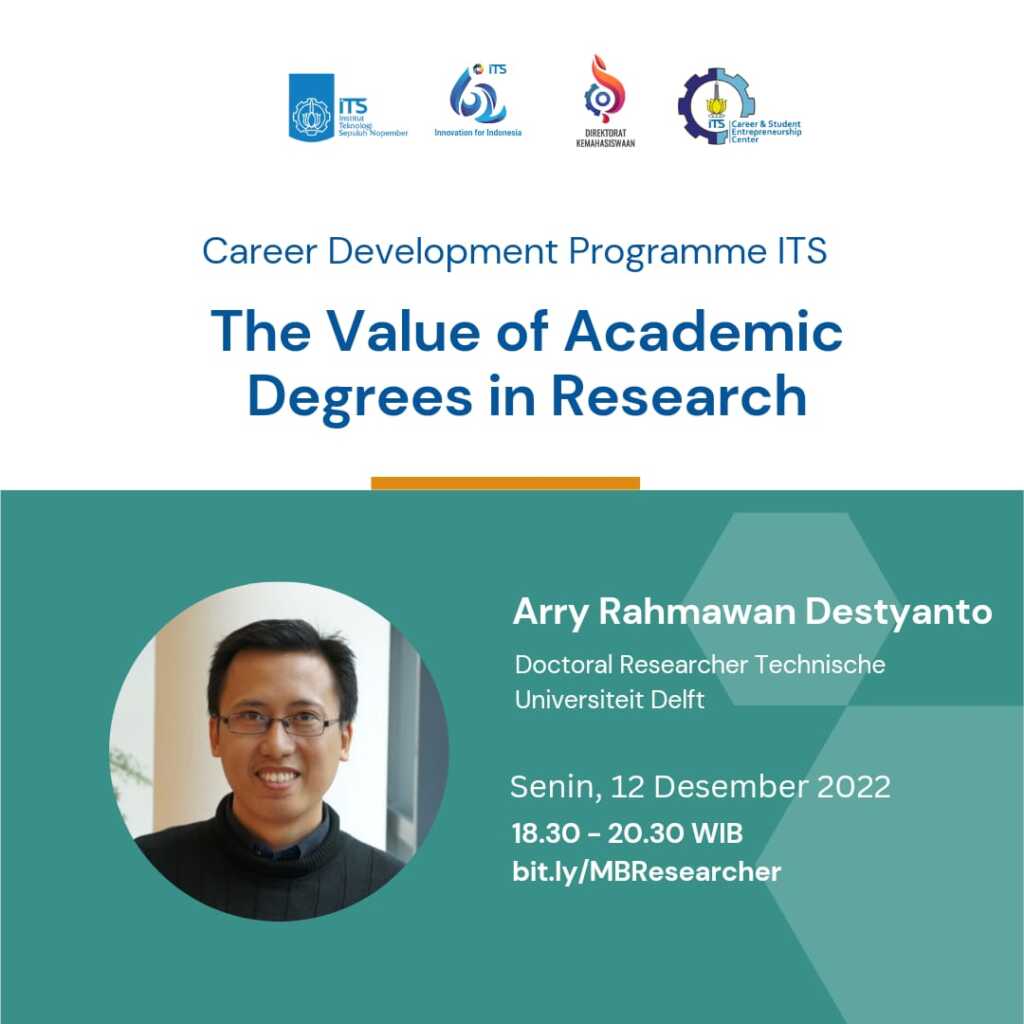 webinar career development as a researcher di Institut Teknologi Sepuluh Nopember (ITS)